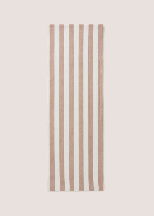 Natural Reversible Stripe Table Runner