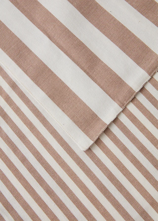 Natural Reversible Stripe Table Runner