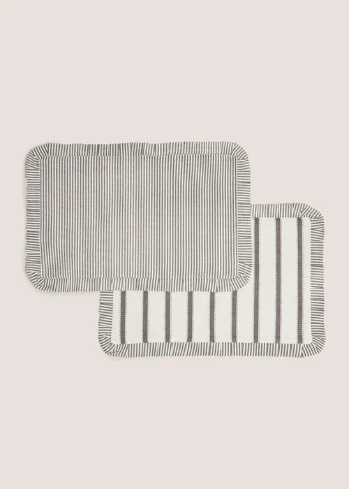 2 Pack Monochrome Striped Placemats Image 1