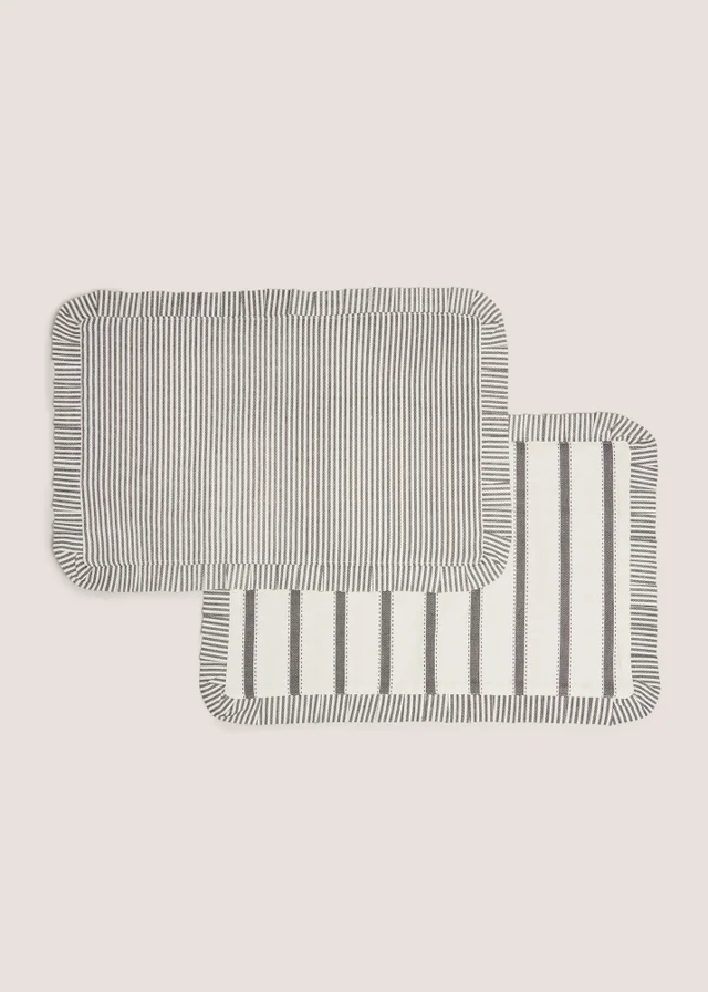 2 Pack Monochrome Striped Placemats