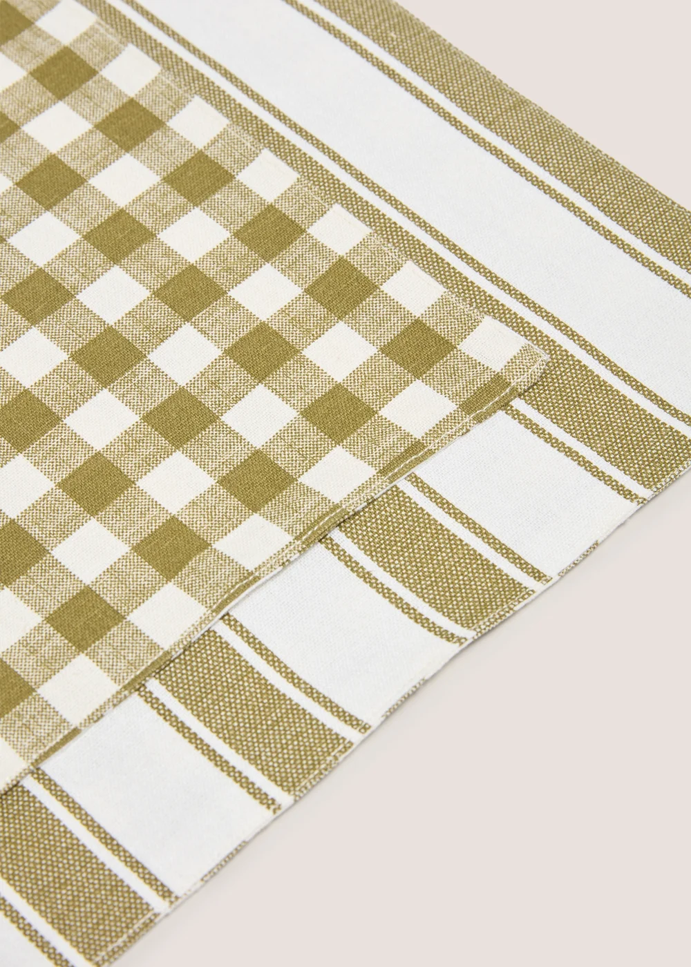 2 Pack Green Checked & Striped Placemats Image 2