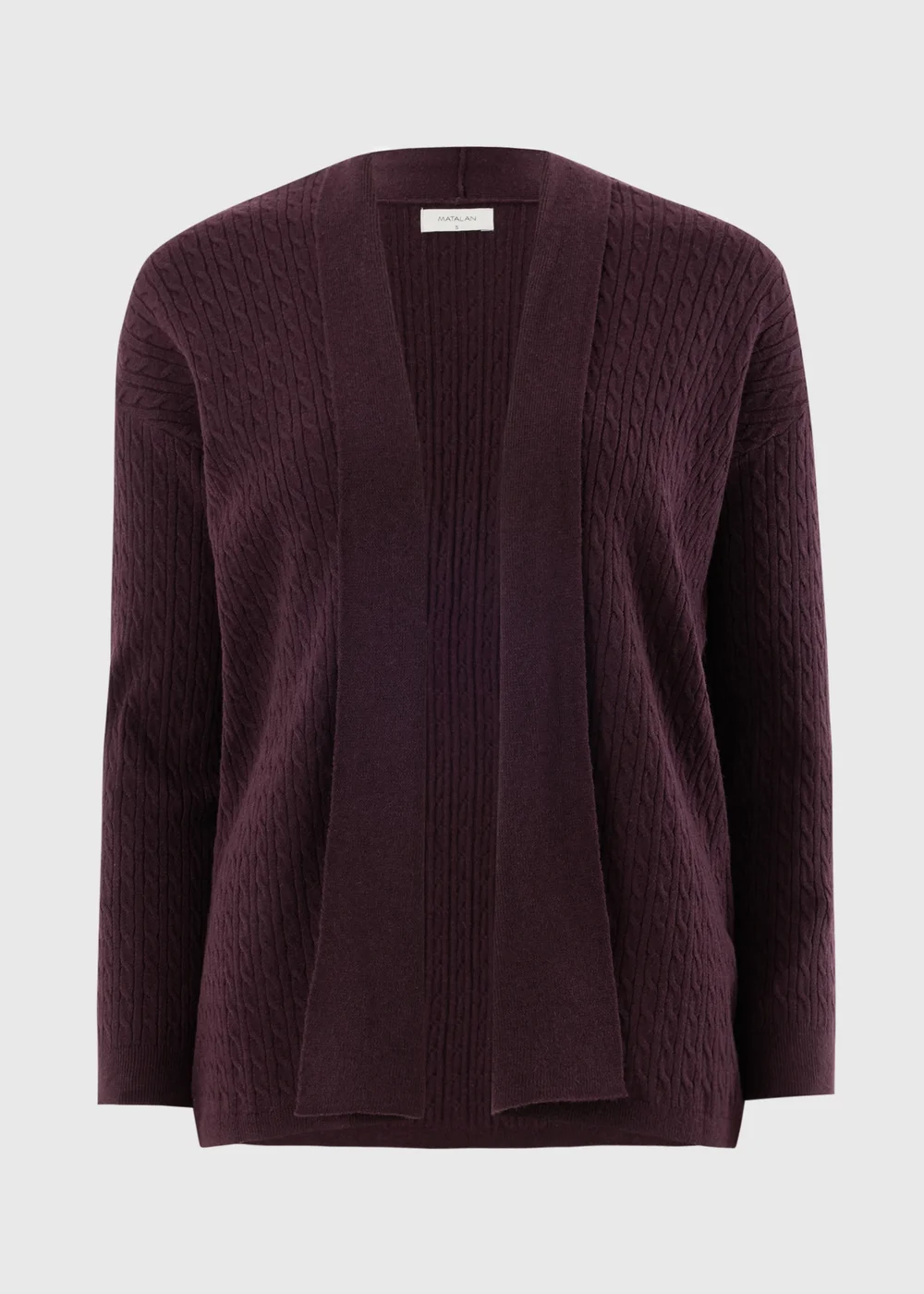 Burgundy Baby Cable Open Front Cardigan - XS Image 1