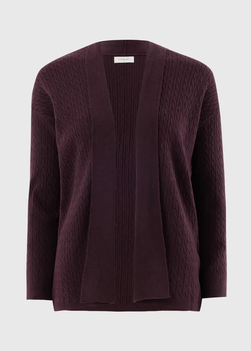 Burgundy Baby Cable Open Front Cardigan - XS Image 3