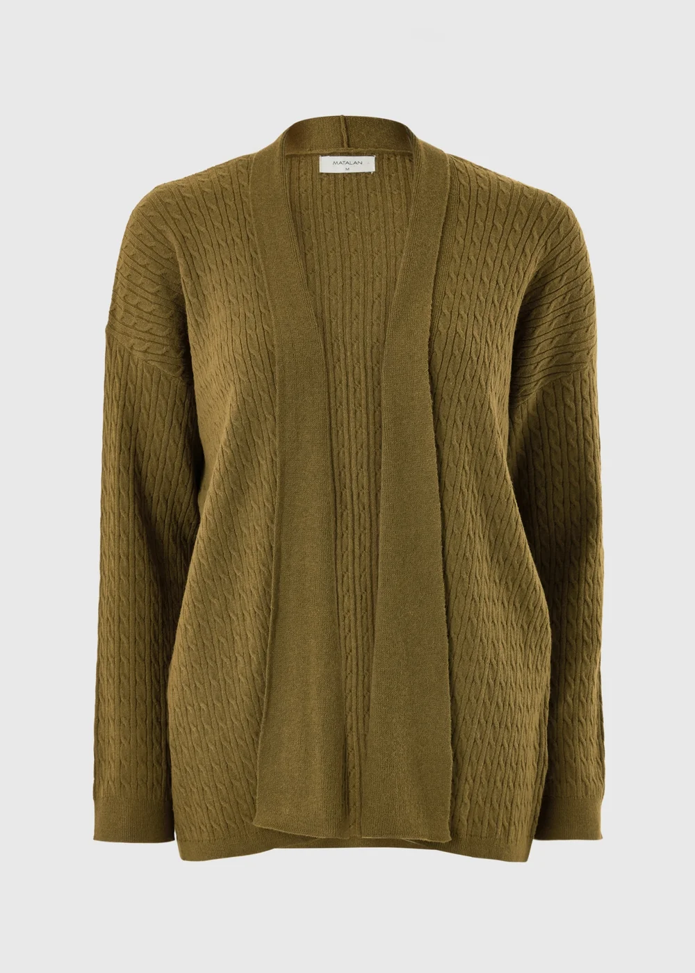 Khaki Baby Cable Open Front Cardigan - S Image 1