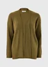 Khaki Baby Cable Open Front Cardigan - S Image 1