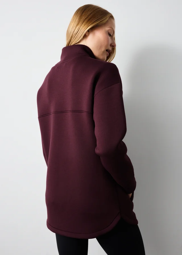 Souluxe Burgundy Scuba Half Zip