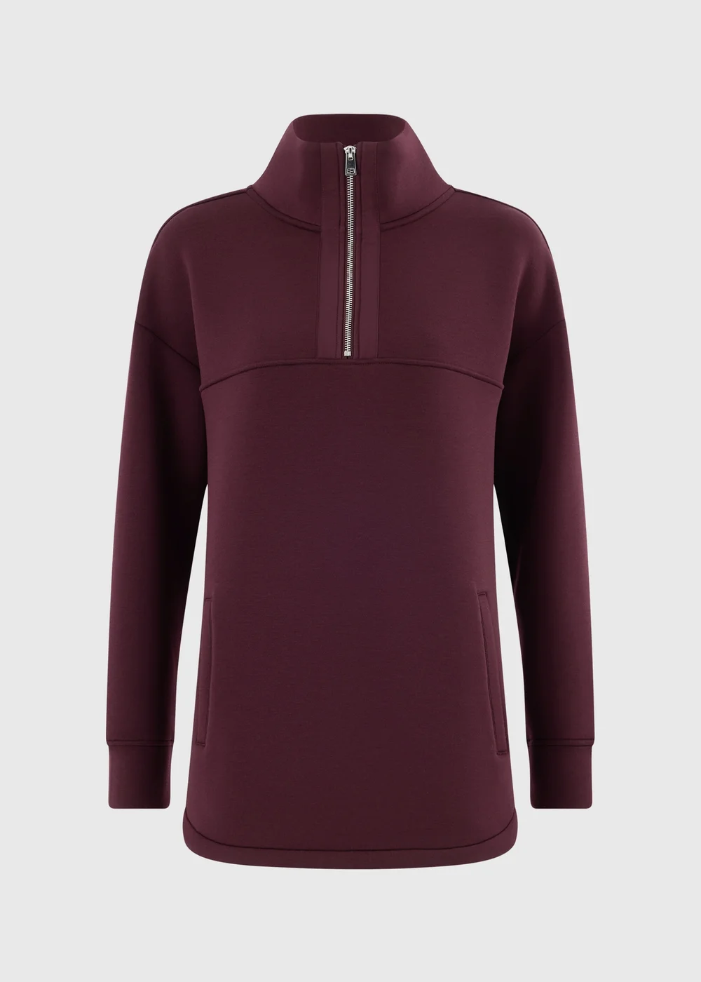 Souluxe Burgundy Scuba Half Zip - S Image 1