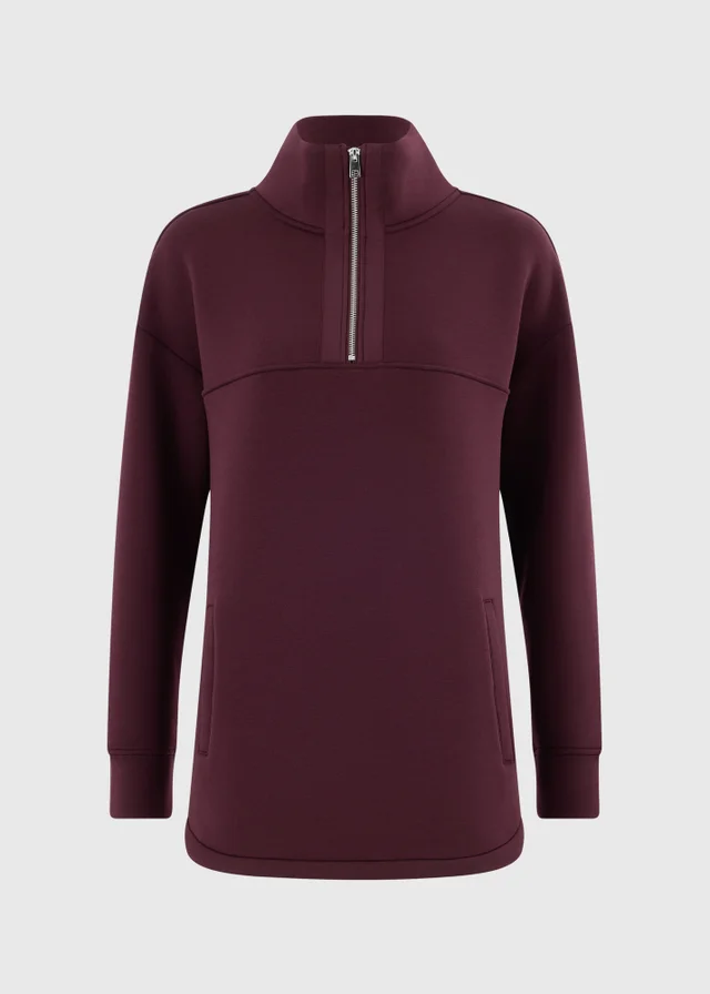 Souluxe Burgundy Scuba Half Zip