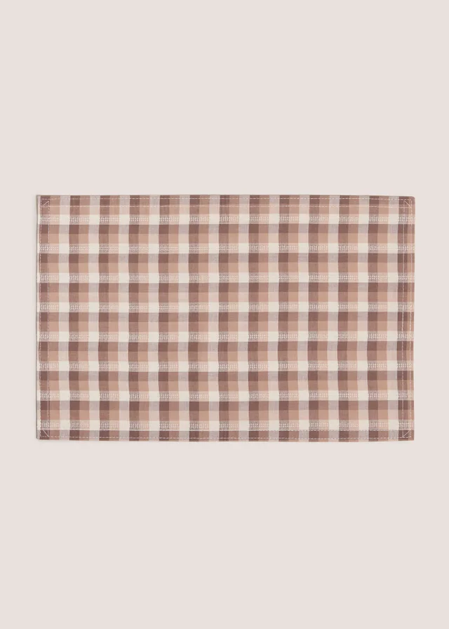 2 Pack Brown Checked Placemats