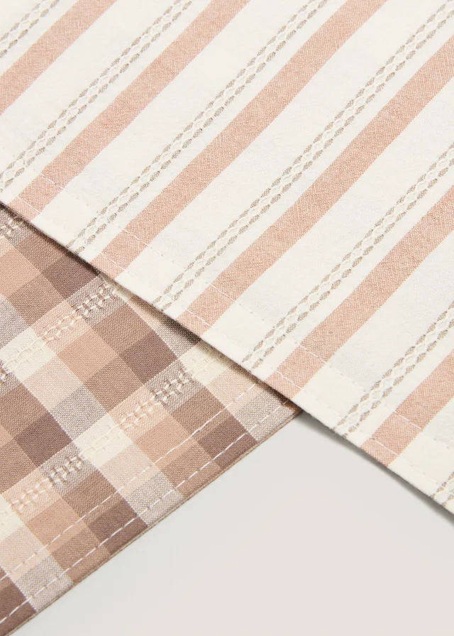2 Pack Brown Checked Placemats