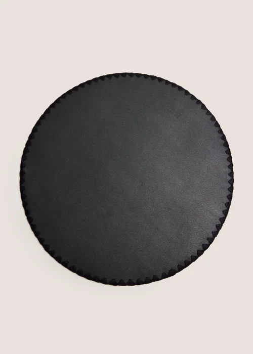 2 Pack Black PVC Round Placemats Image 1