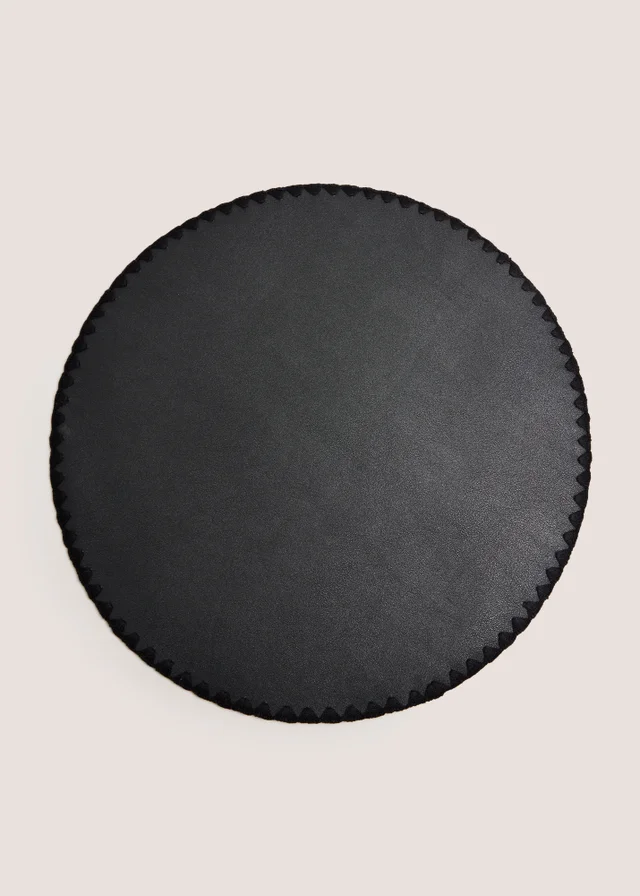 2 Pack Black PVC Round Placemats