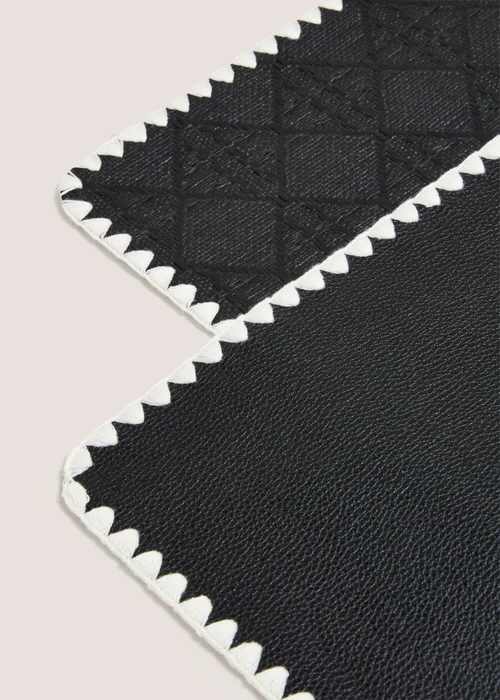 2 Pack Black Stitched Placemats Image 2