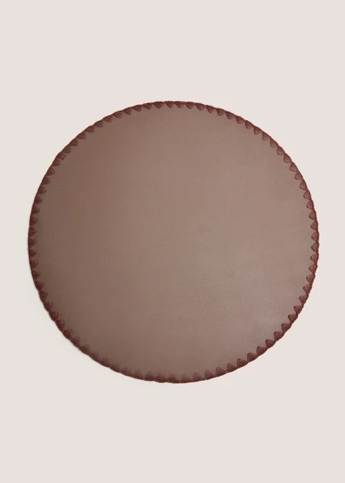 2 Pack Brown Round Placemats Image 1