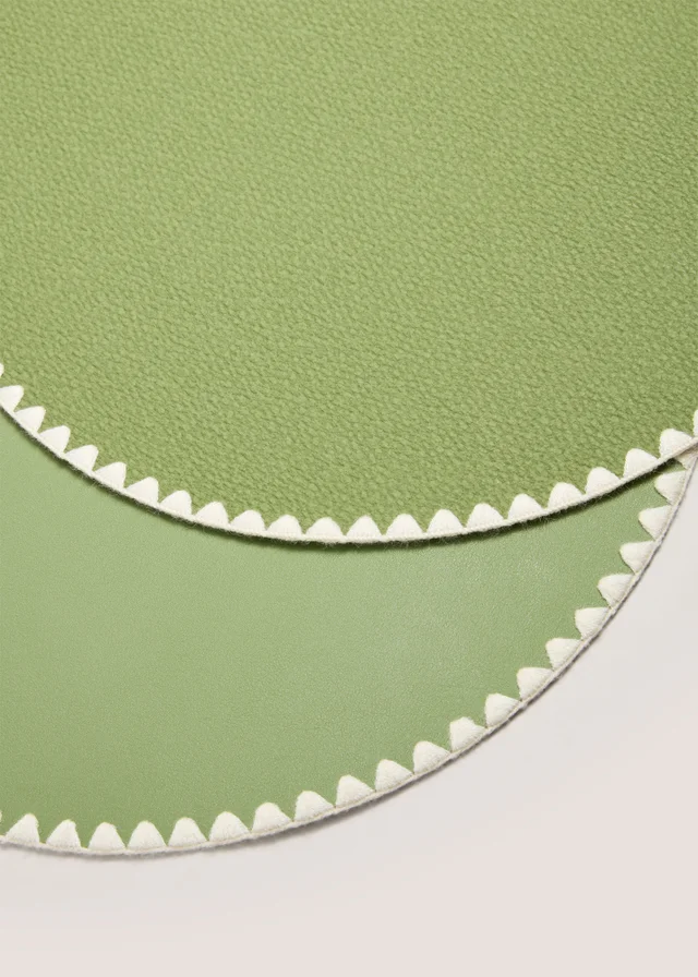 2 Pack Black PVC Round Placemats