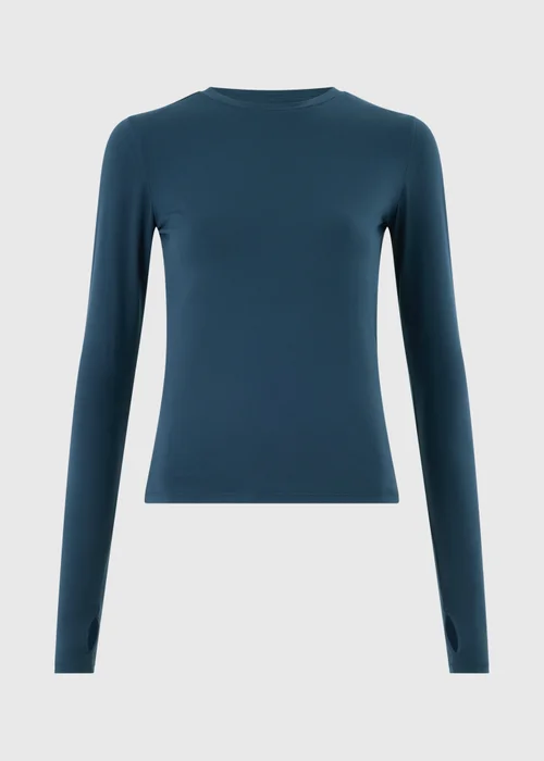 Souluxe Navy Long Sleeve Fitted T-Shirt - 6 Image 5