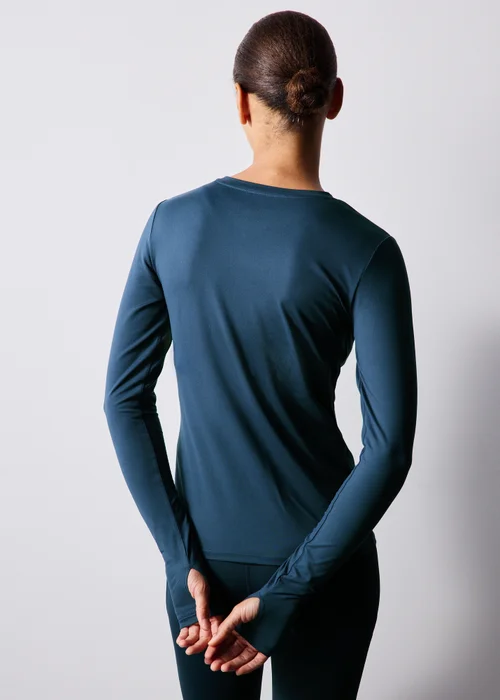 Souluxe Navy Long Sleeve Fitted T-Shirt - 6 Image 2