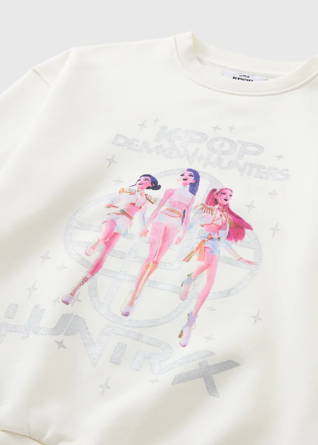 KPop Demon Hunters Girls Cream Huntrix Sweatshirt (5-13yrs)