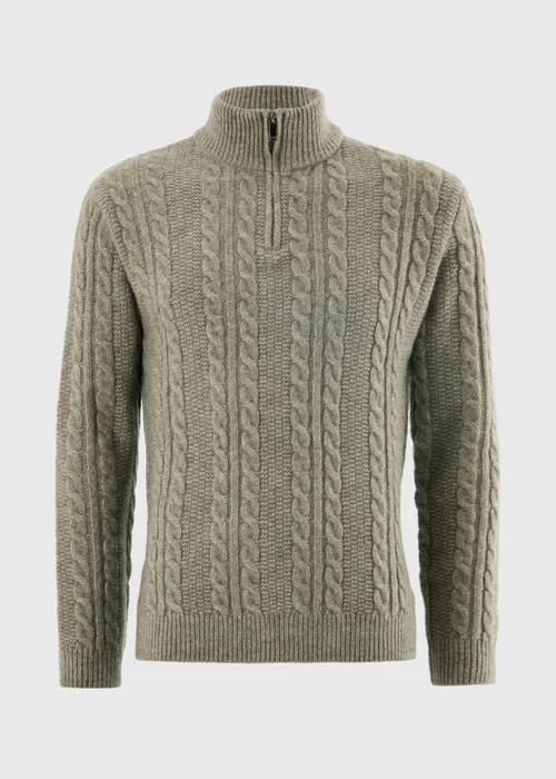 Sage Cable 1/4 Zip Jumper - M Image 4