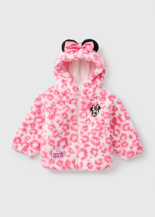 Disney Minnie Mouse Girls Pink Borg Jacket (1-7yrs) - 1-1.5 Yrs Image 1