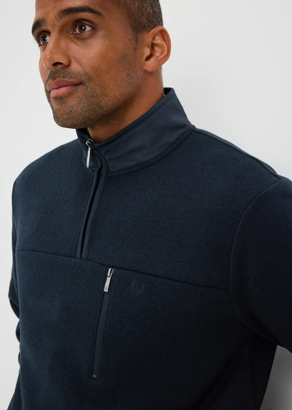Navy Quarter Zip Fleece - S Image 3
