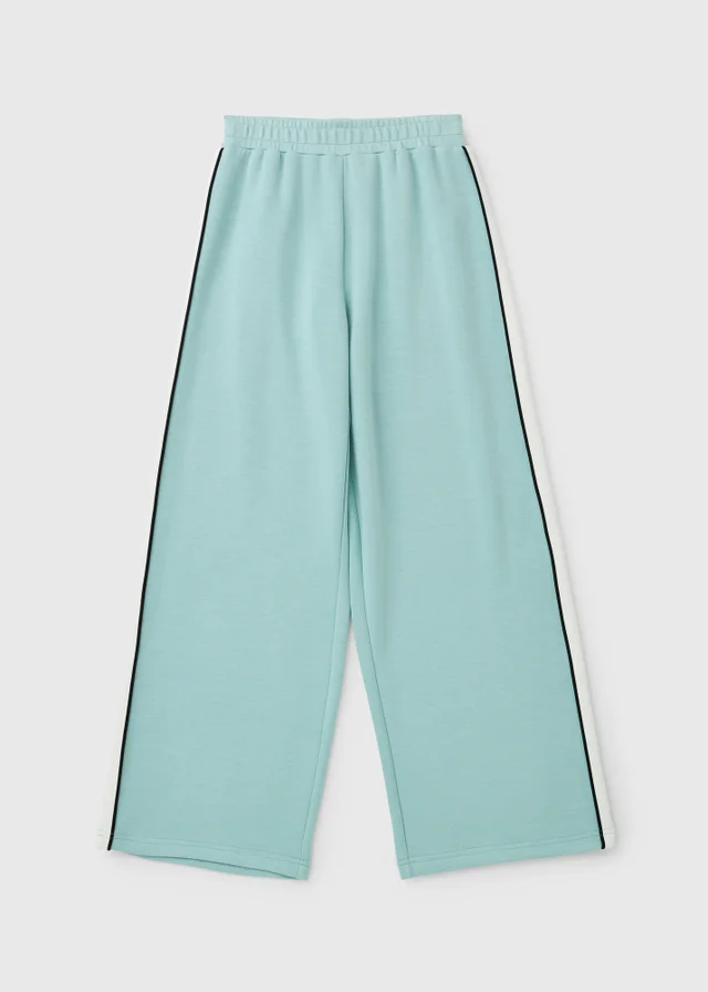 Girls Turquoise Wide Leg Co Ord Jogging Bottoms (7-15yrs)