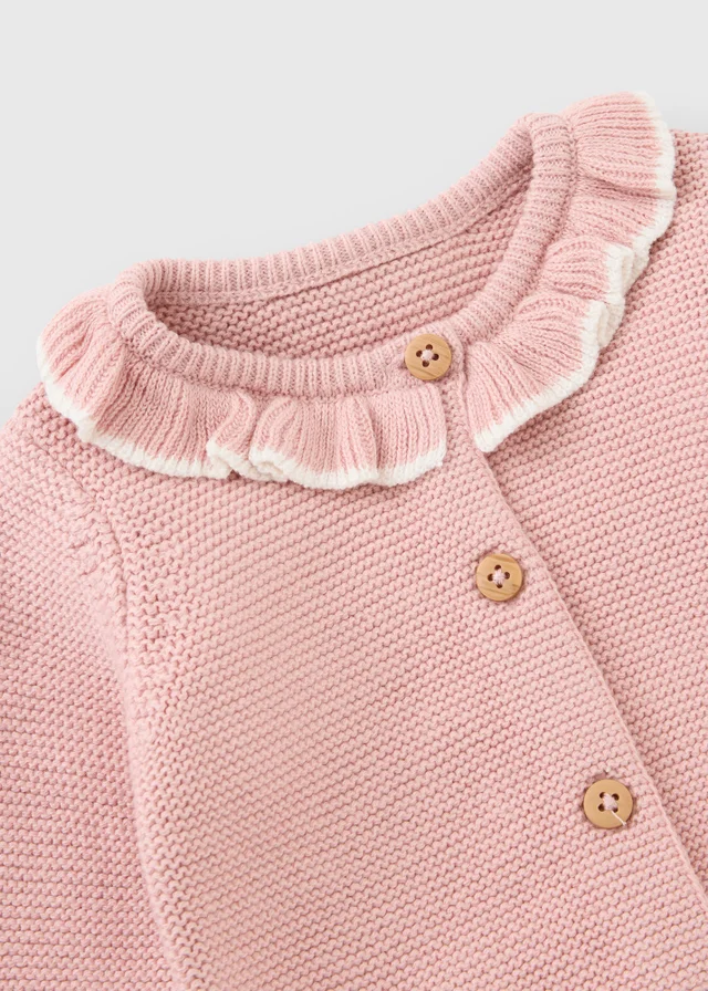 Baby Pink Frilled Cardigan (0-23mths)