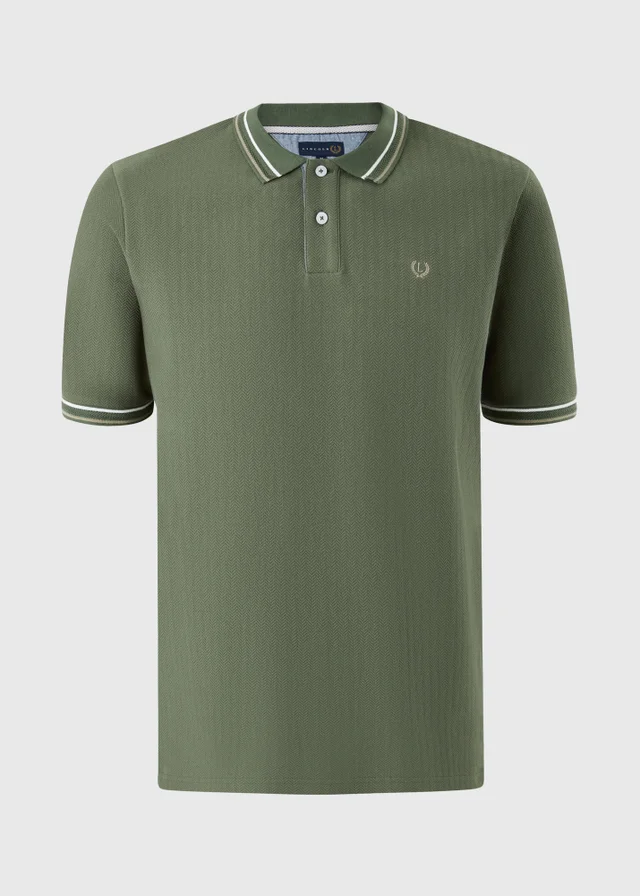Lincoln Green Herringbone Textured Polo Shirt