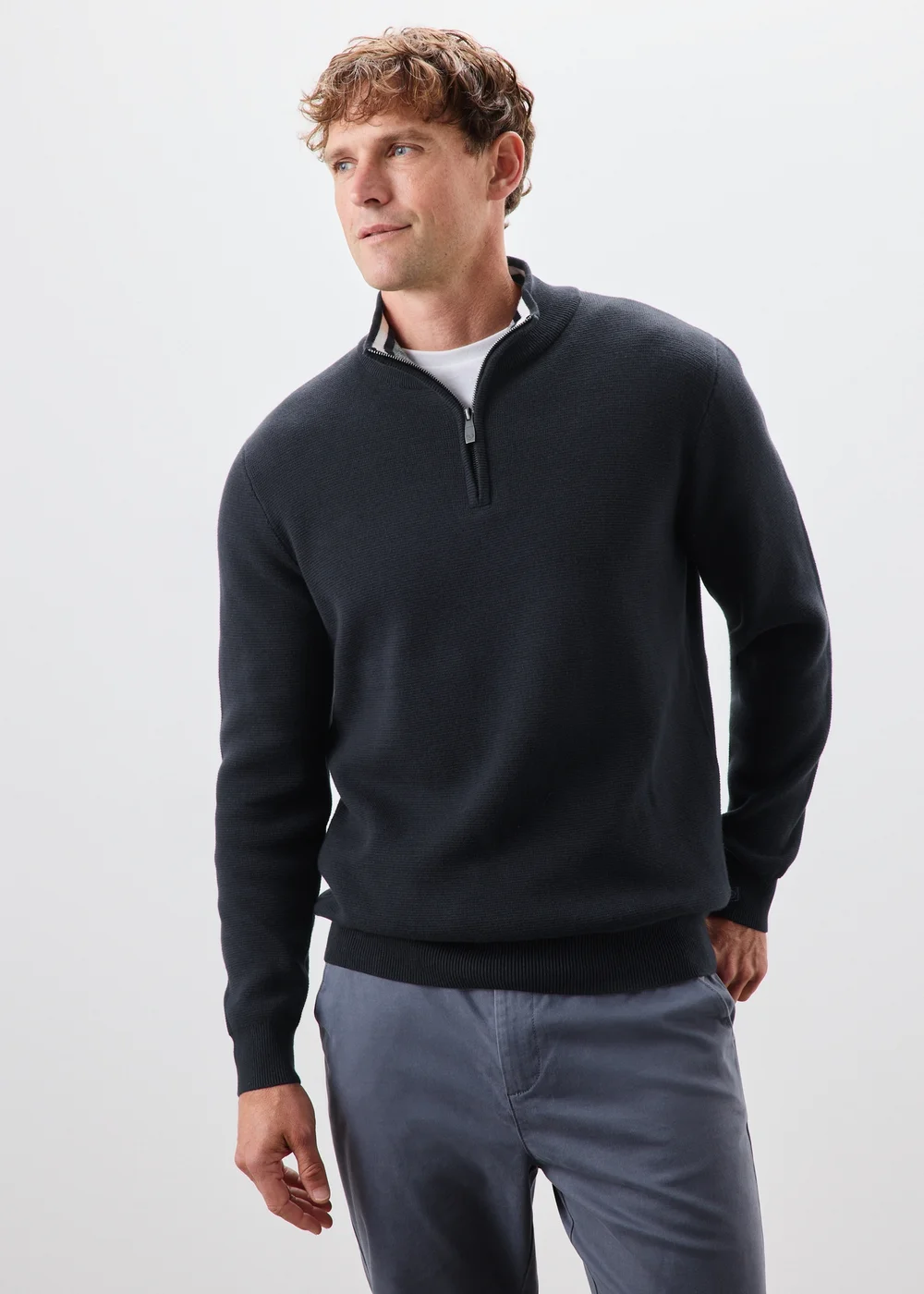 Lincoln Navy Quarter Zip Jumper - S Image 1