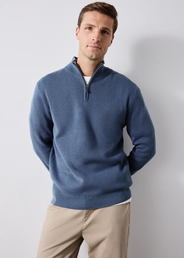 Lincoln Blue Milano Quarter Zip Jumper