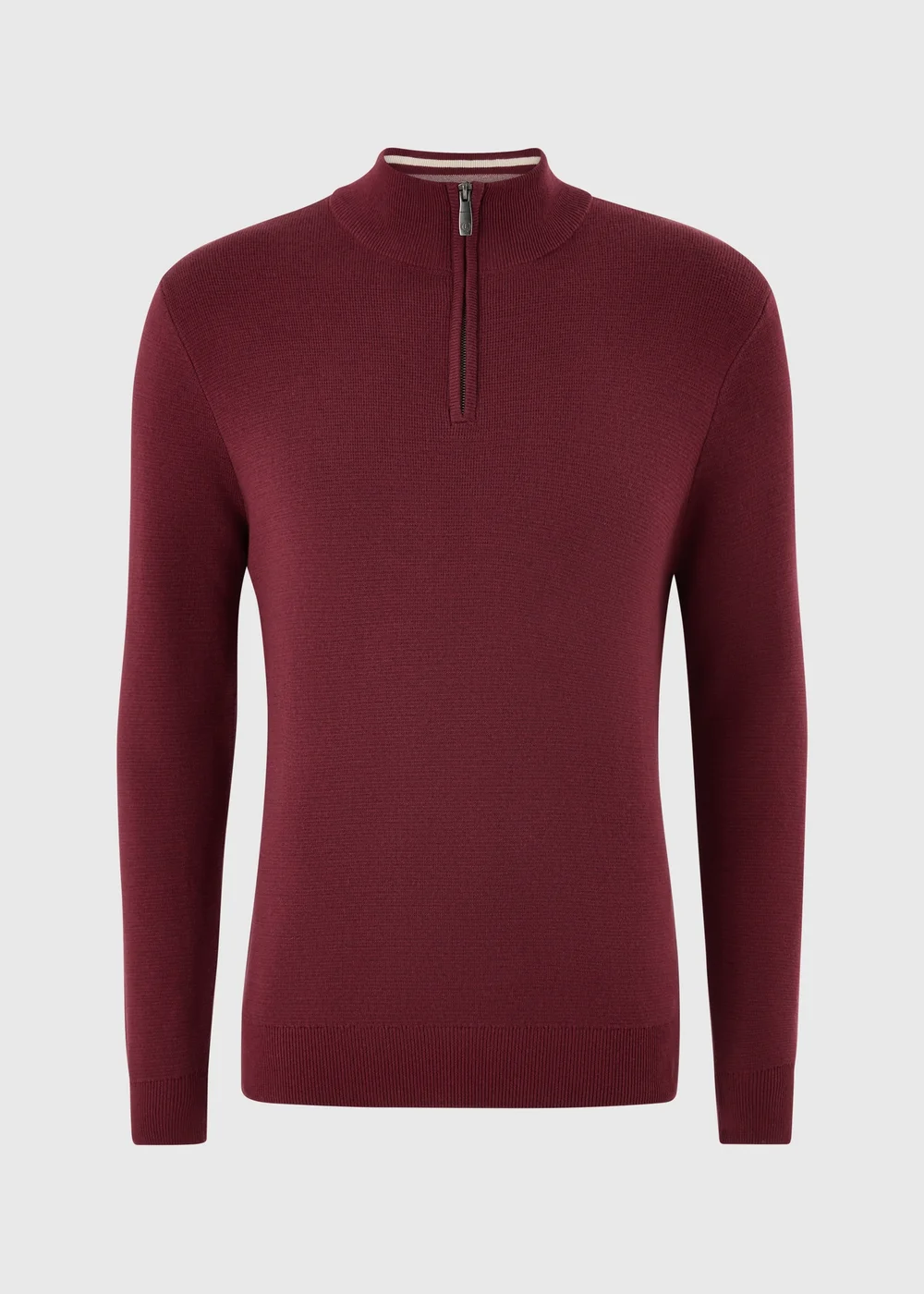 Lincoln Burgundy Quarter Zip Jumper - S Image 1