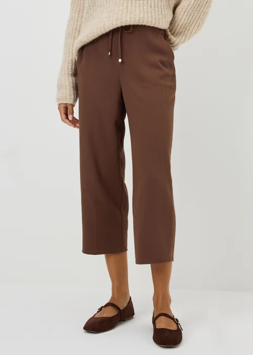 Chocolate Brown Cropped Clipper Trousers - 8 Image 1