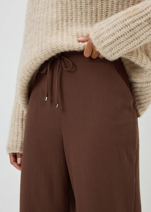 Chocolate Brown Cropped Clipper Trousers - 8 Image 2