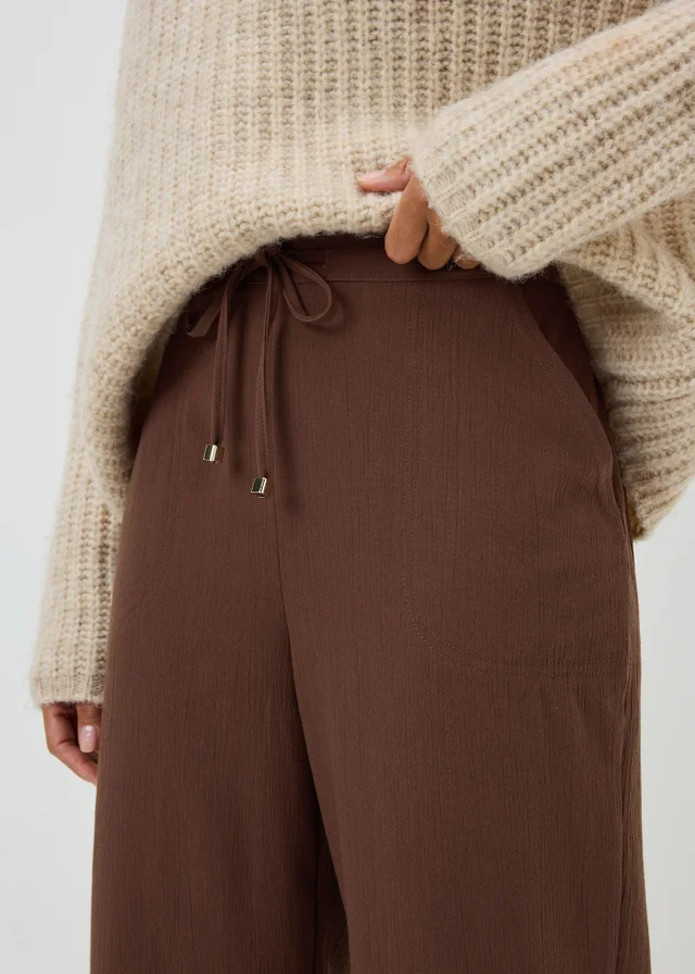 Chocolate Brown Cropped Clipper Trousers