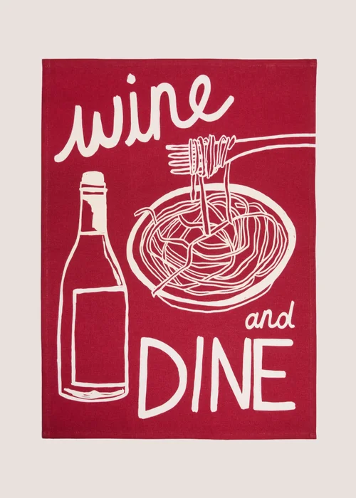 Red Wine & Dine Tea Towel Image 1