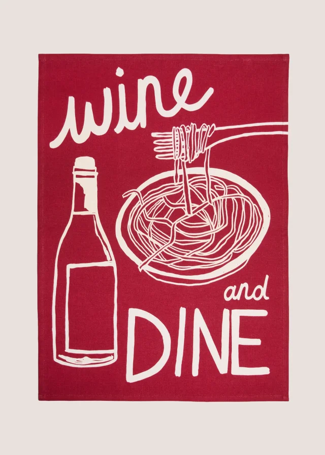Red Wine & Dine Tea Towel
