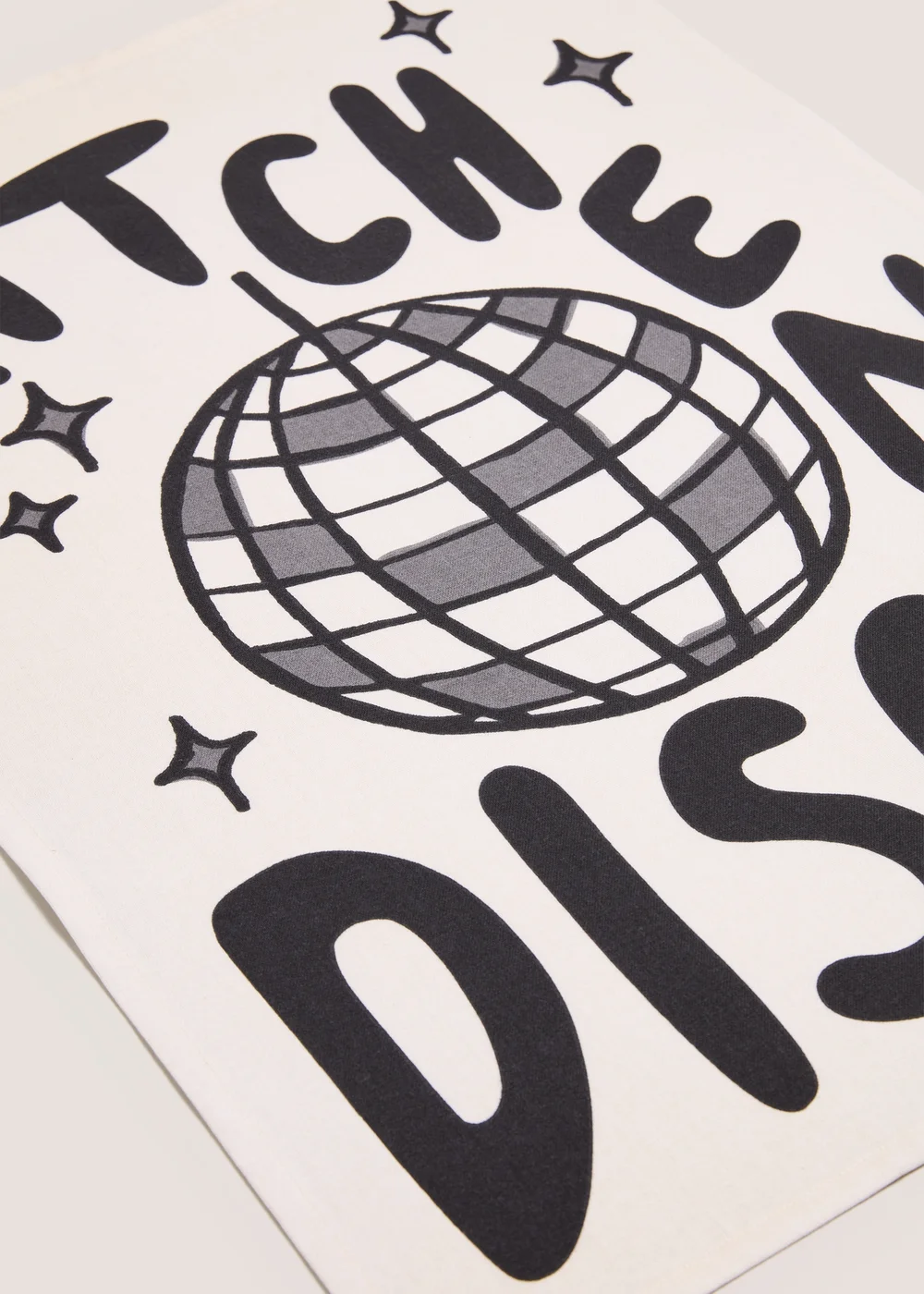 White Kitchen Disco Tea Towel Image 2