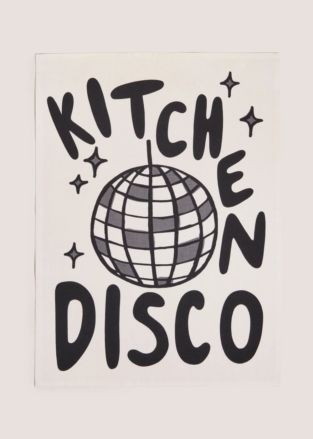 White Kitchen Disco Tea Towel Image 1