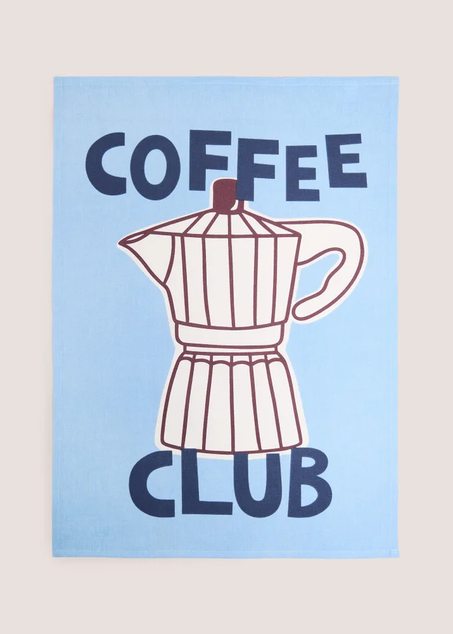 Blue Coffee Club Tea Towel