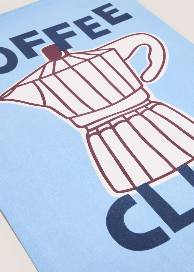 Blue Coffee Club Tea Towel