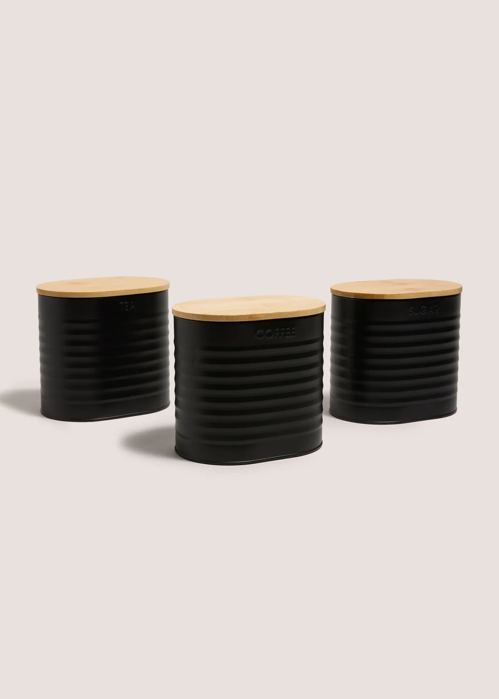 3 Pack Black Storage Cannisters Image 1