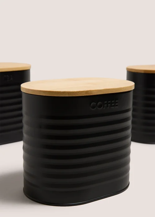 3 Pack Black Storage Cannisters Image 2