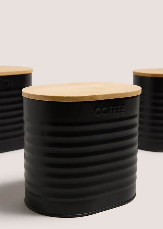 3 Pack Black Storage Cannisters