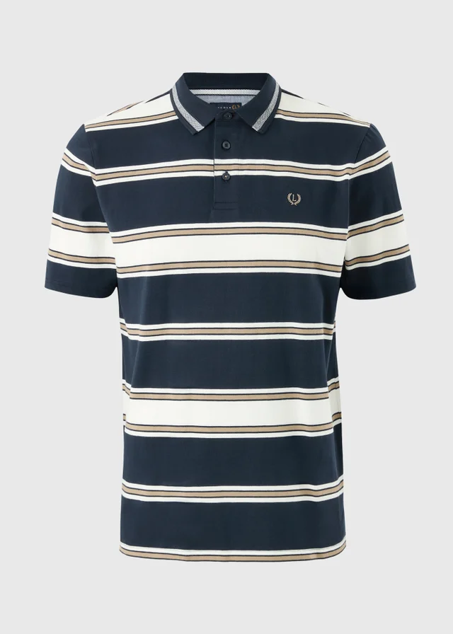 Lincoln Ecru Striped Polo Shirt