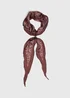 Burgundy Paisley Print Satin Scarf - One Size Image 1