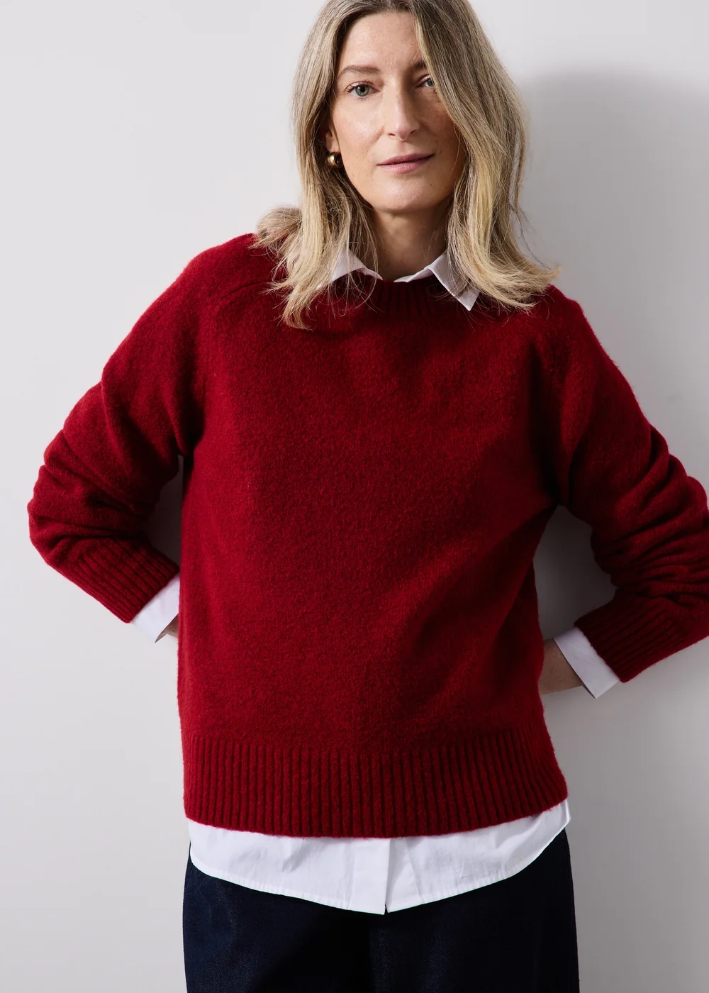 Burnt Red Crew Neck Jumper - XS Image 2