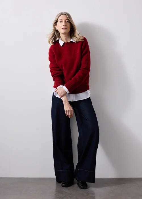 Burnt Red Crew Neck Jumper - XS Image 1