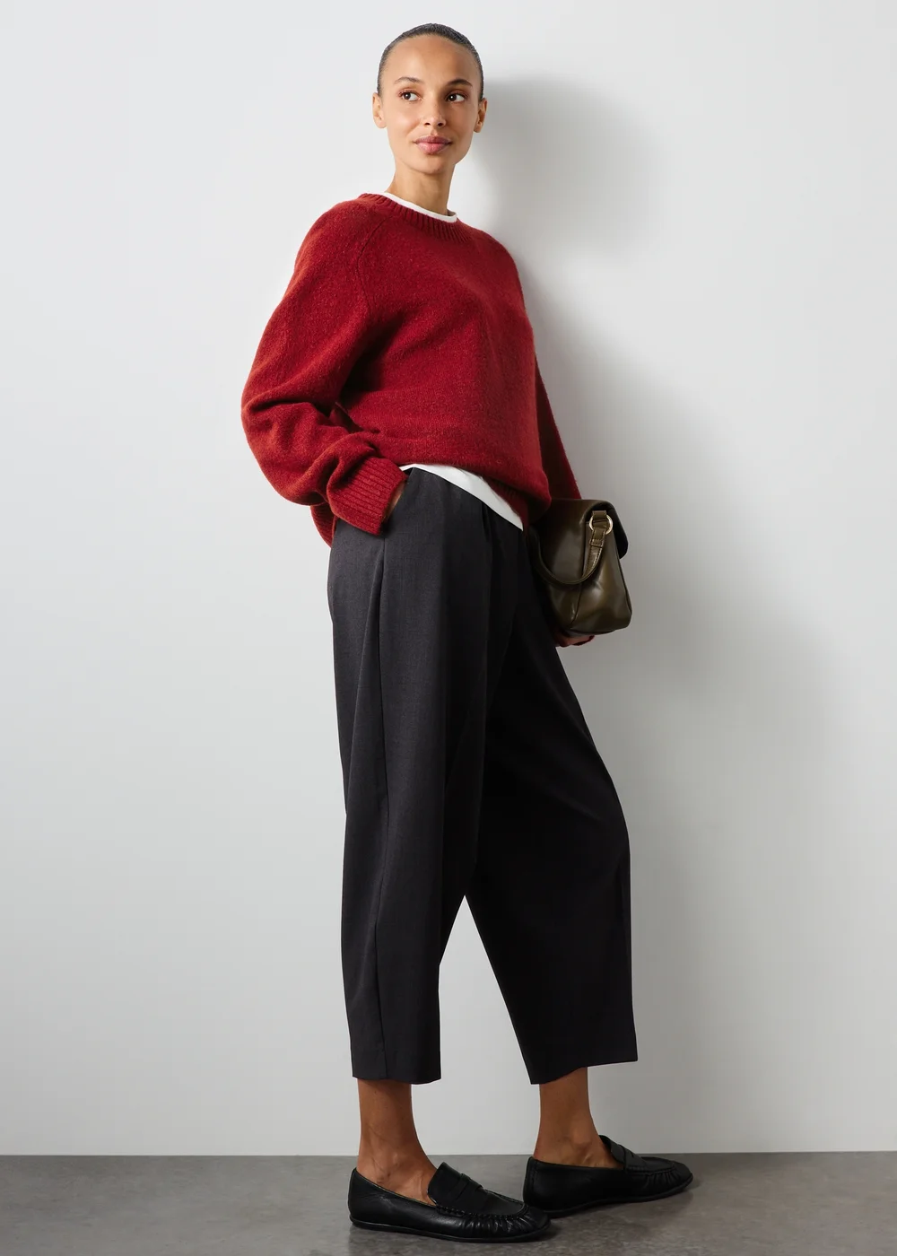 Burnt Red Crew Neck Jumper - XS Image 4
