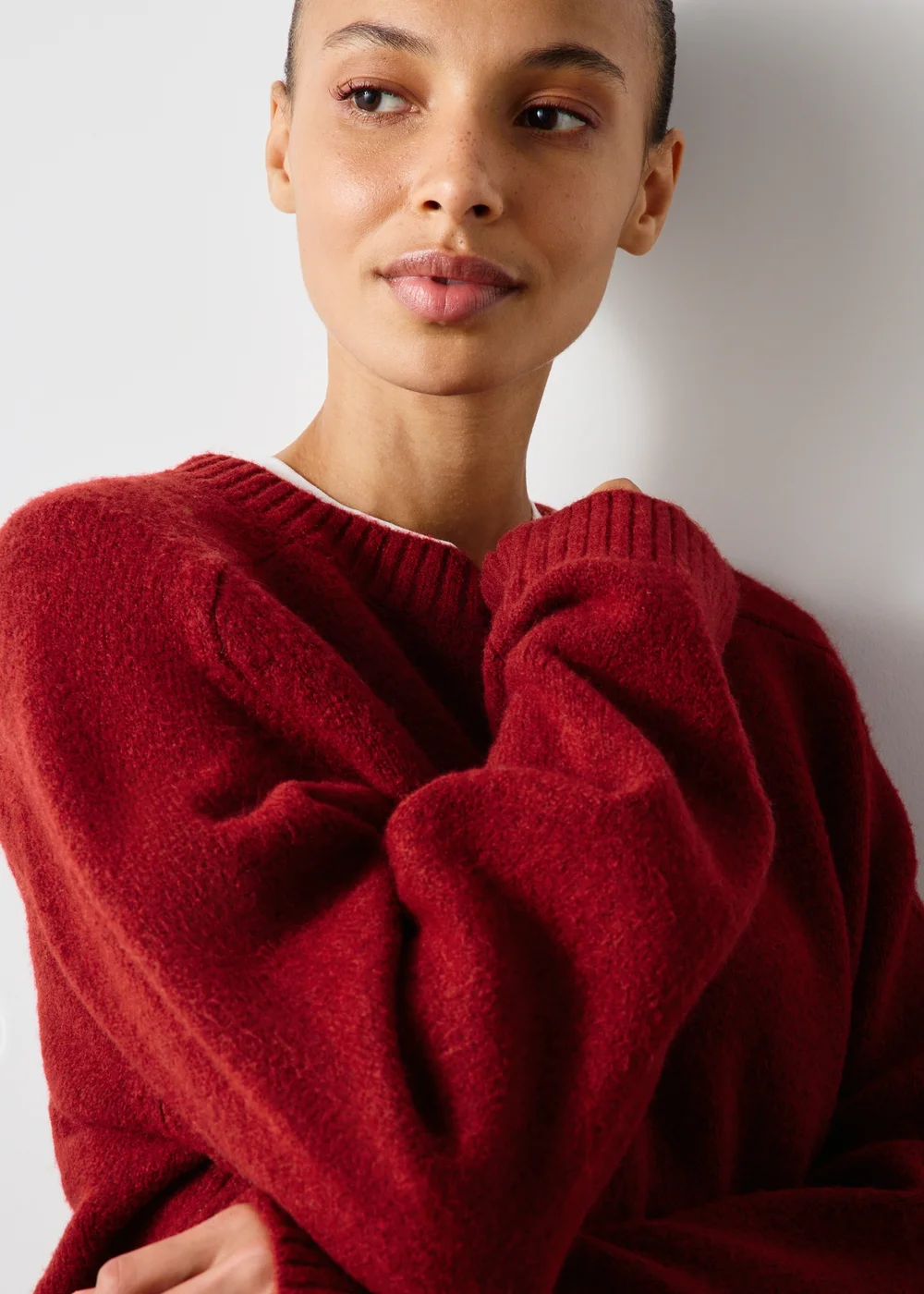 Burnt Red Crew Neck Jumper - XS Image 3