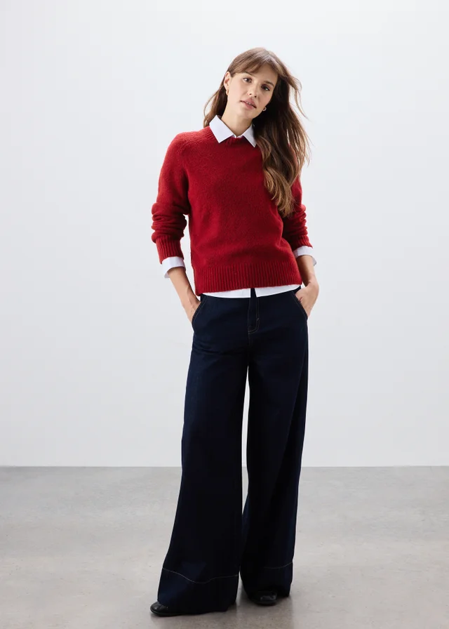 Burnt Red Crew Neck Jumper